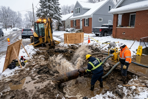Main Water Line Break Repair in Lansing, MI